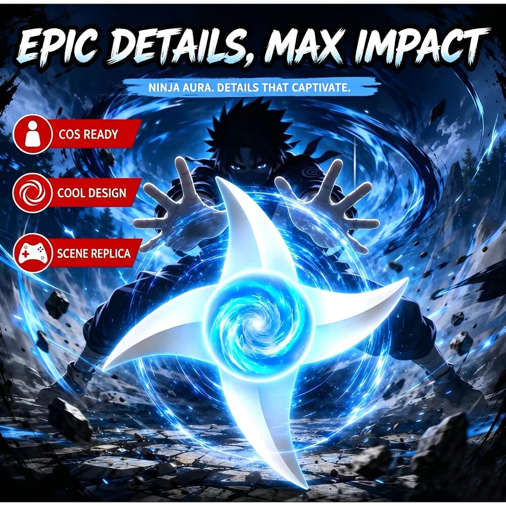 Naruto Rasenshuriken Multi‑Color LED Rotatable Handheld Cosplay Prop - Picture 6 of 6